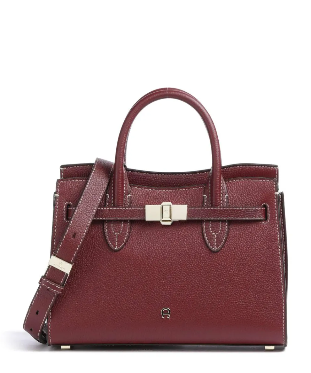 Farah M Handbag grained cow leather dark red