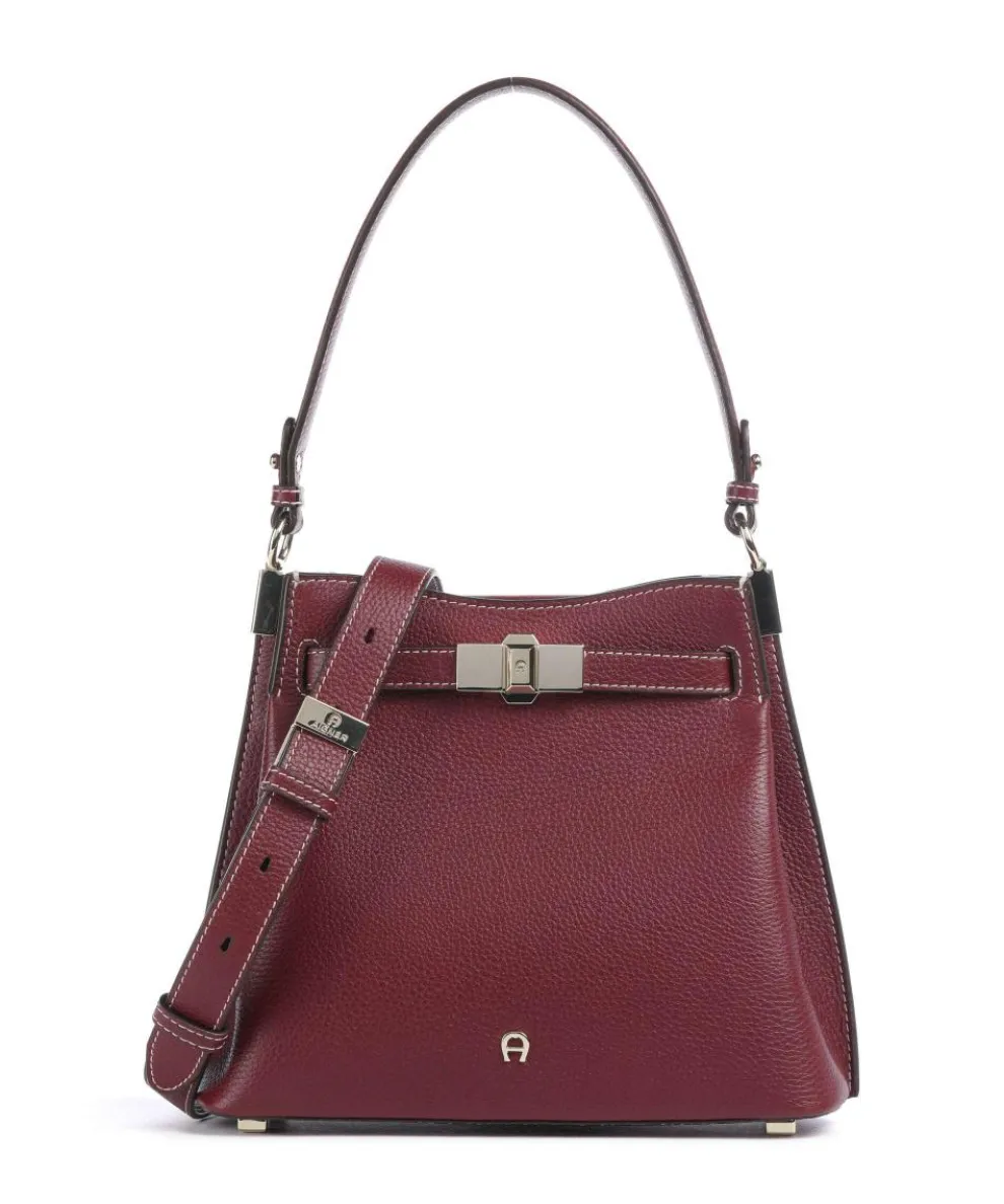 Farah M Hobo bag grained cow leather wine