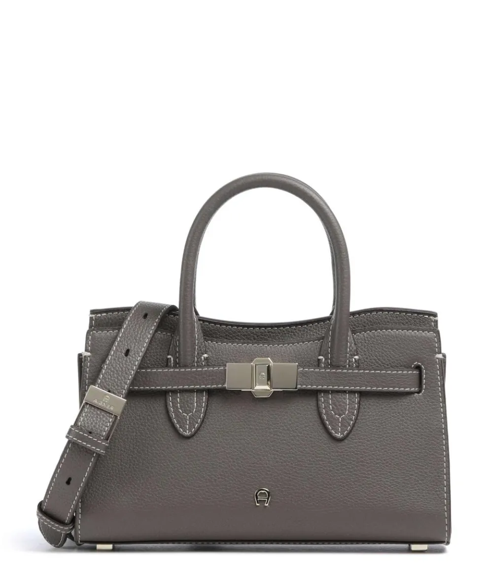 Farah S Handbag grained cow leather taupe