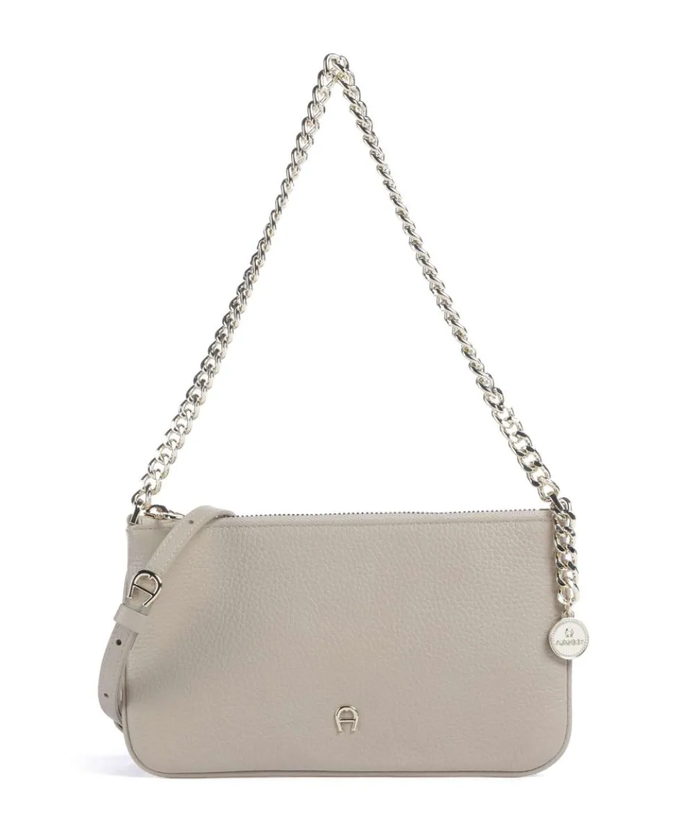 Fashion Shoulder bag grained cow leather grey