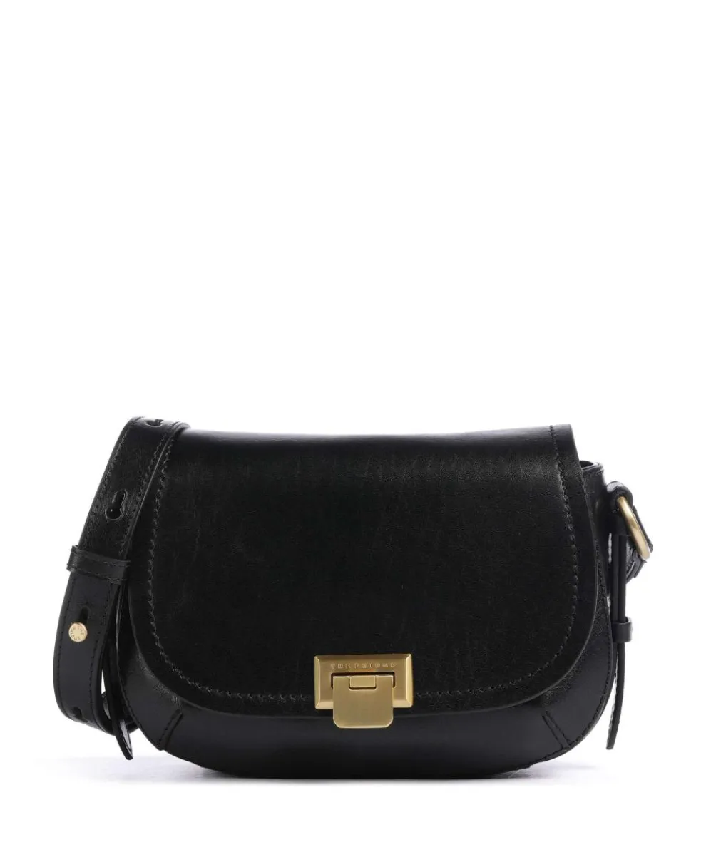 Federica Crossbody bag fine grain cow leather black