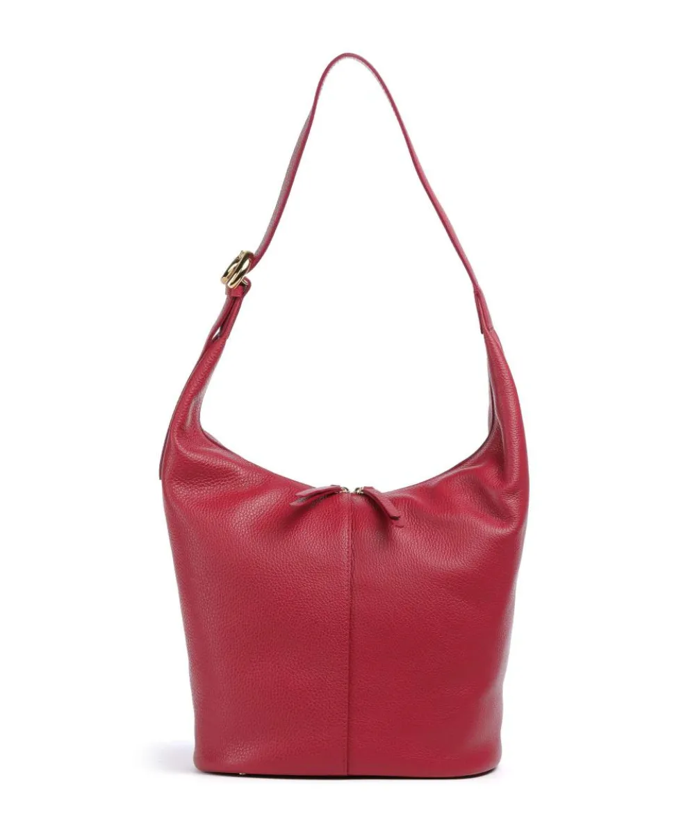Fernanda Hobo bag grained leather red