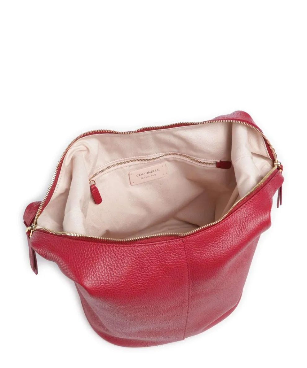 Fernanda Hobo bag grained leather red