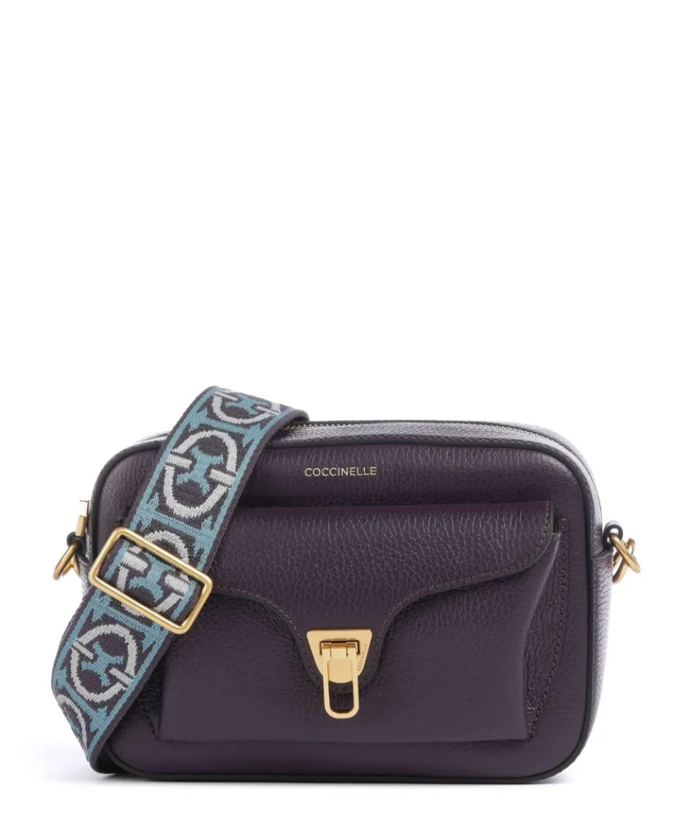 Beat Soft Ribbon Crossbody bag grained leather plum