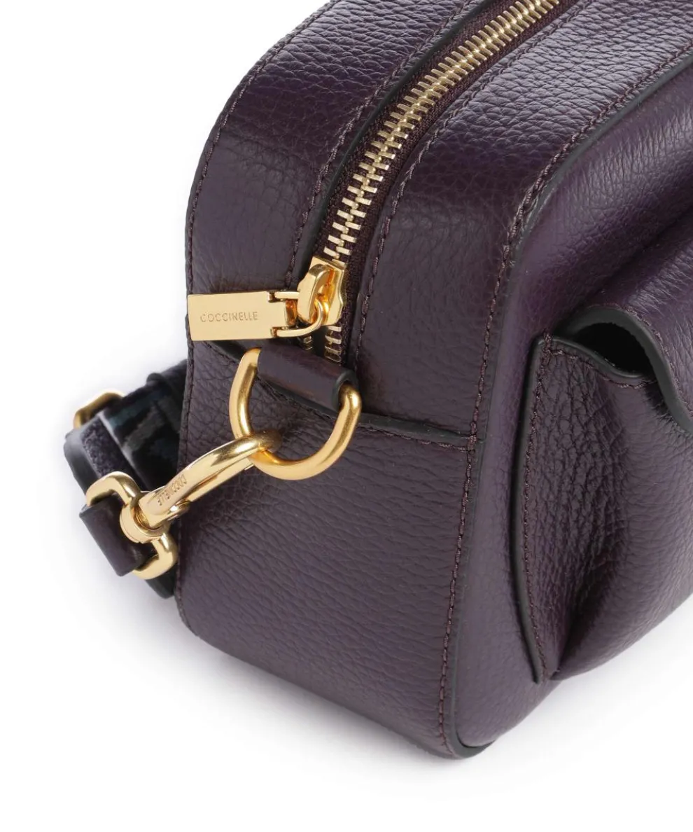 Beat Soft Ribbon Crossbody bag grained leather plum