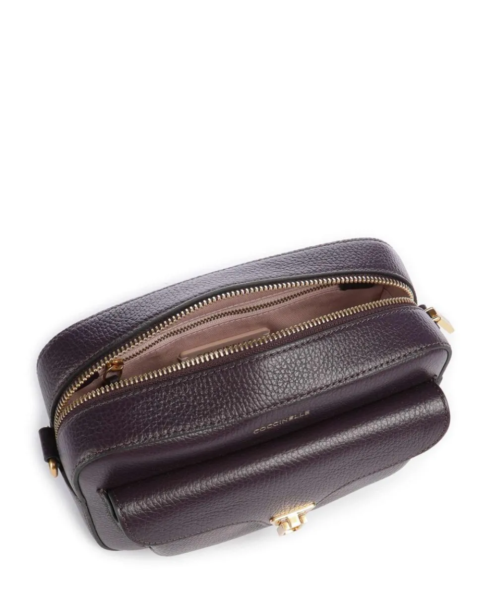 Beat Soft Ribbon Crossbody bag grained leather plum