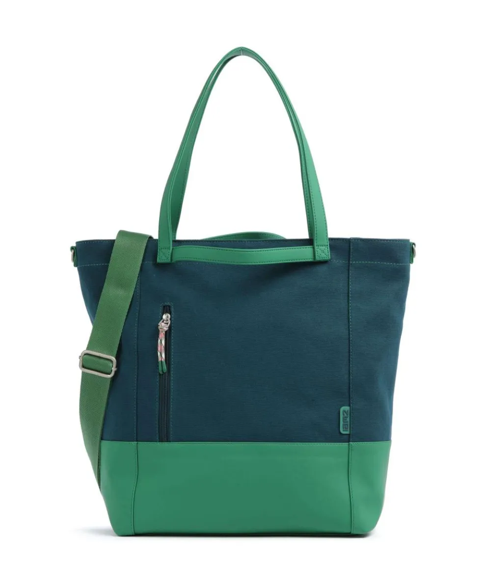 Fiorella FI200 Tote bag imitation leather, canvas petrol
