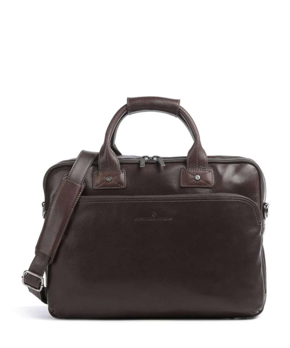 Firenze Briefcase 15″ grained leather dark brown