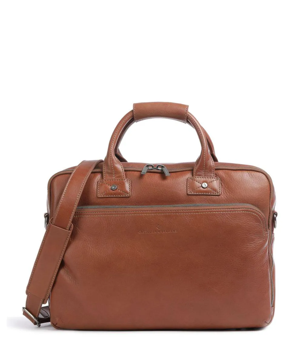 Firenze Briefcase 15″ grained leather light brown