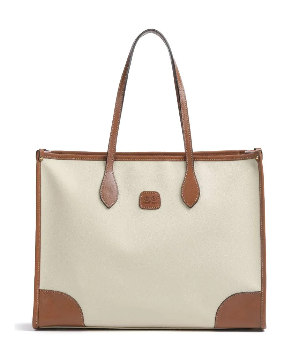 Firenze Tote bag 14″ imitation leather ivory/brown