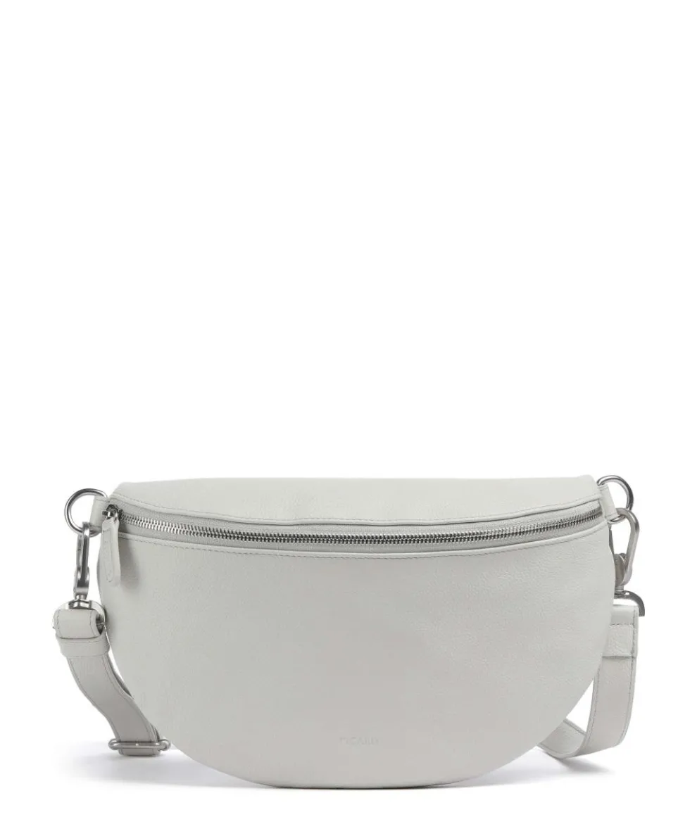 Luis Crossbody bag grained cow leather light grey