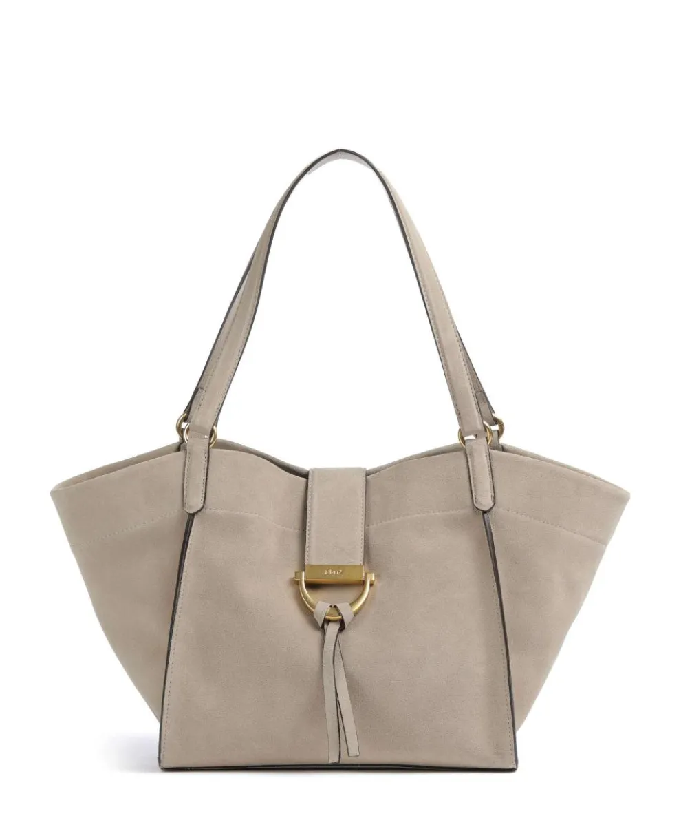 Suede Temi Tote bag brushed leather light grey