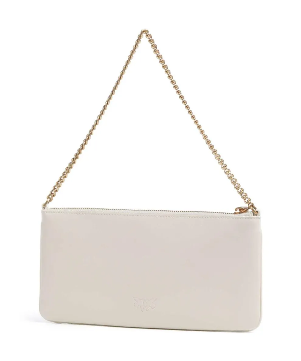 Flat Horizontal Shoulder bag fine grain cow leather ivory