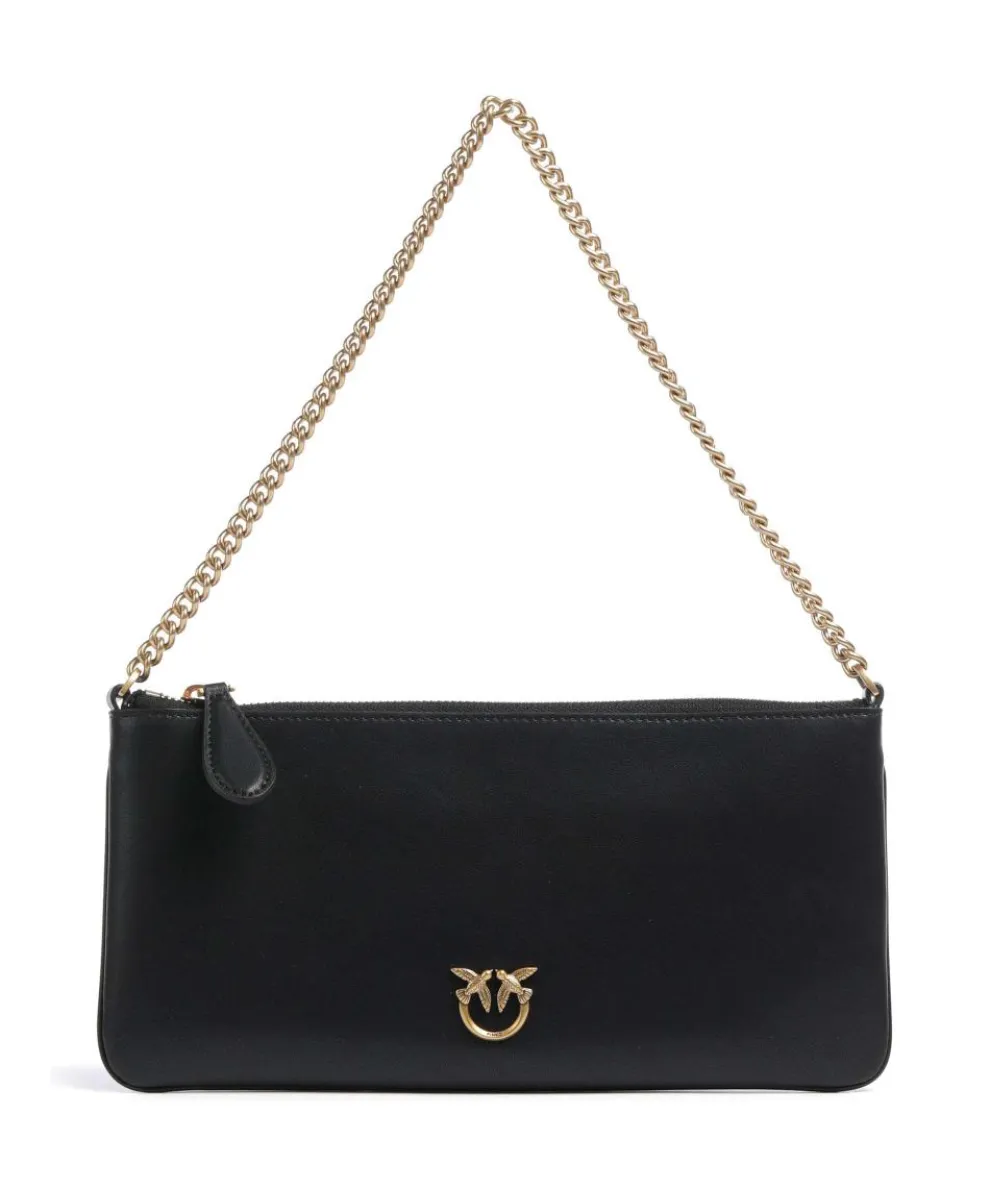 Flat Horizontal Shoulder bag fine grain cow leather black