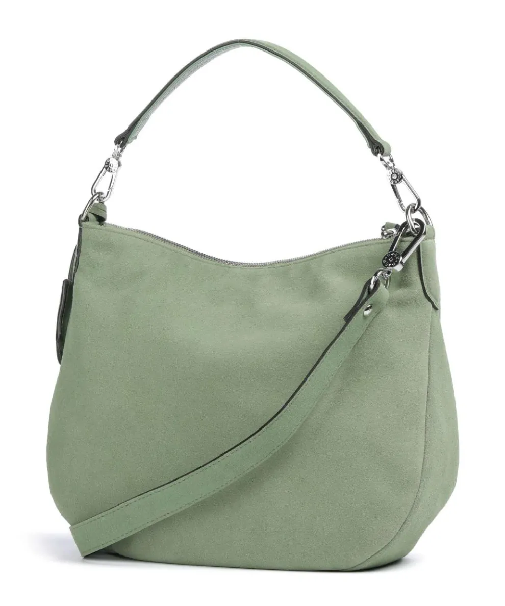 Suede Juna Hobo bag brushed cow leather green