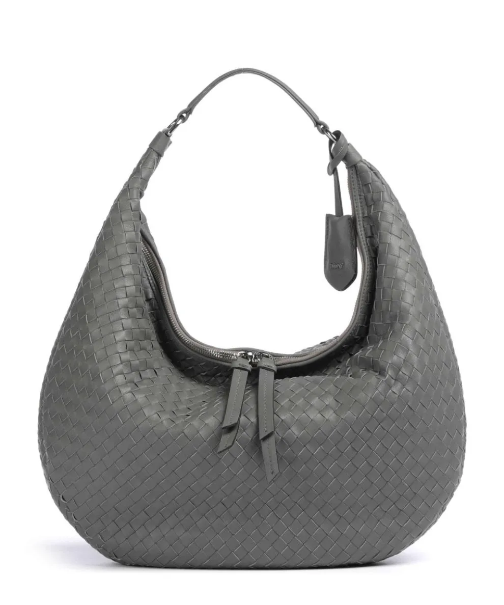 Piuma Nana Hobo bag lamb leather grey