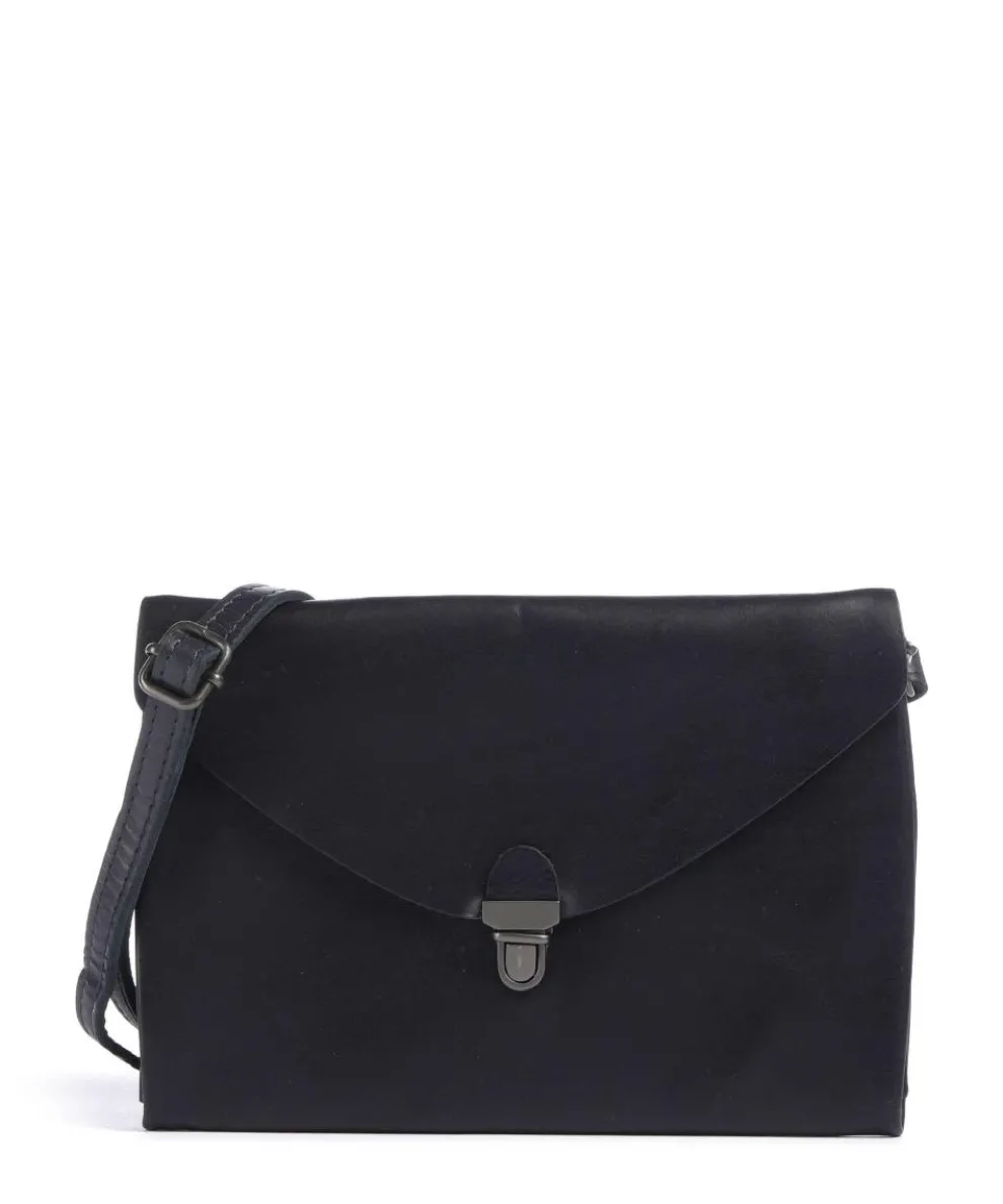 Fold Crossbody bag cow leather dark blue