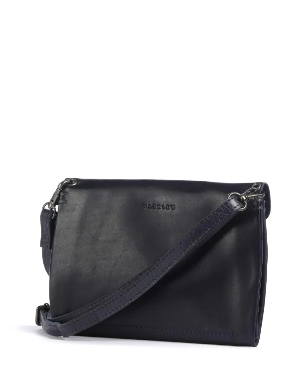 Fold Crossbody bag cow leather dark blue