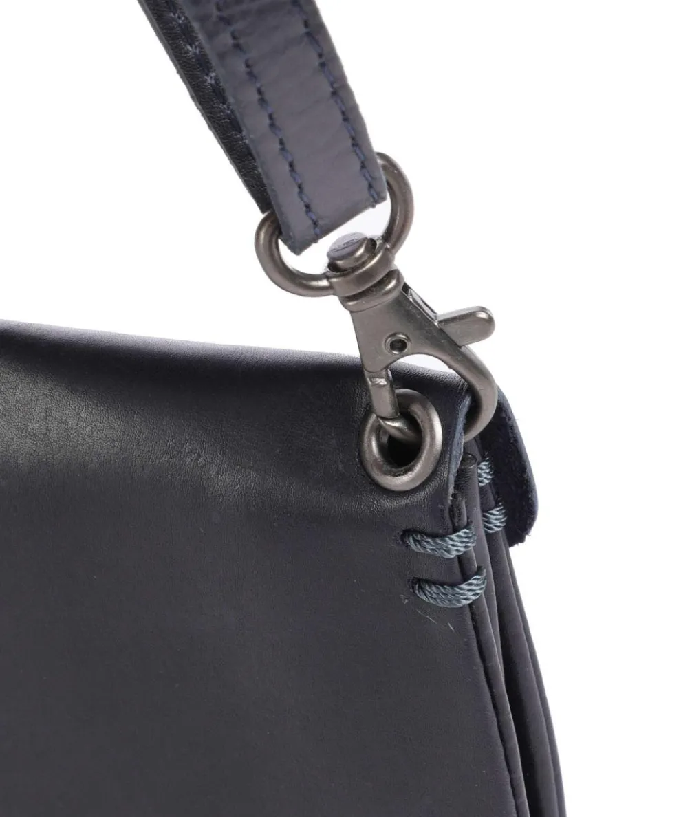 Fold Crossbody bag cow leather dark blue