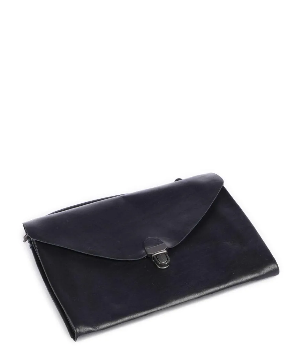 Fold Crossbody bag cow leather dark blue