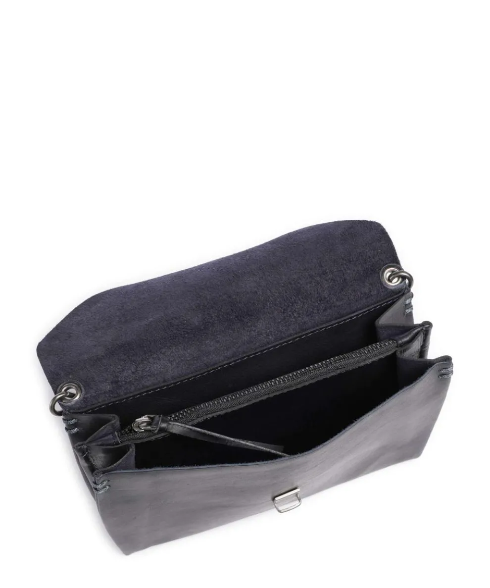 Fold Crossbody bag cow leather dark blue