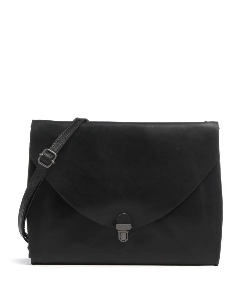 Fold Crossbody bag fine grain cow leather black