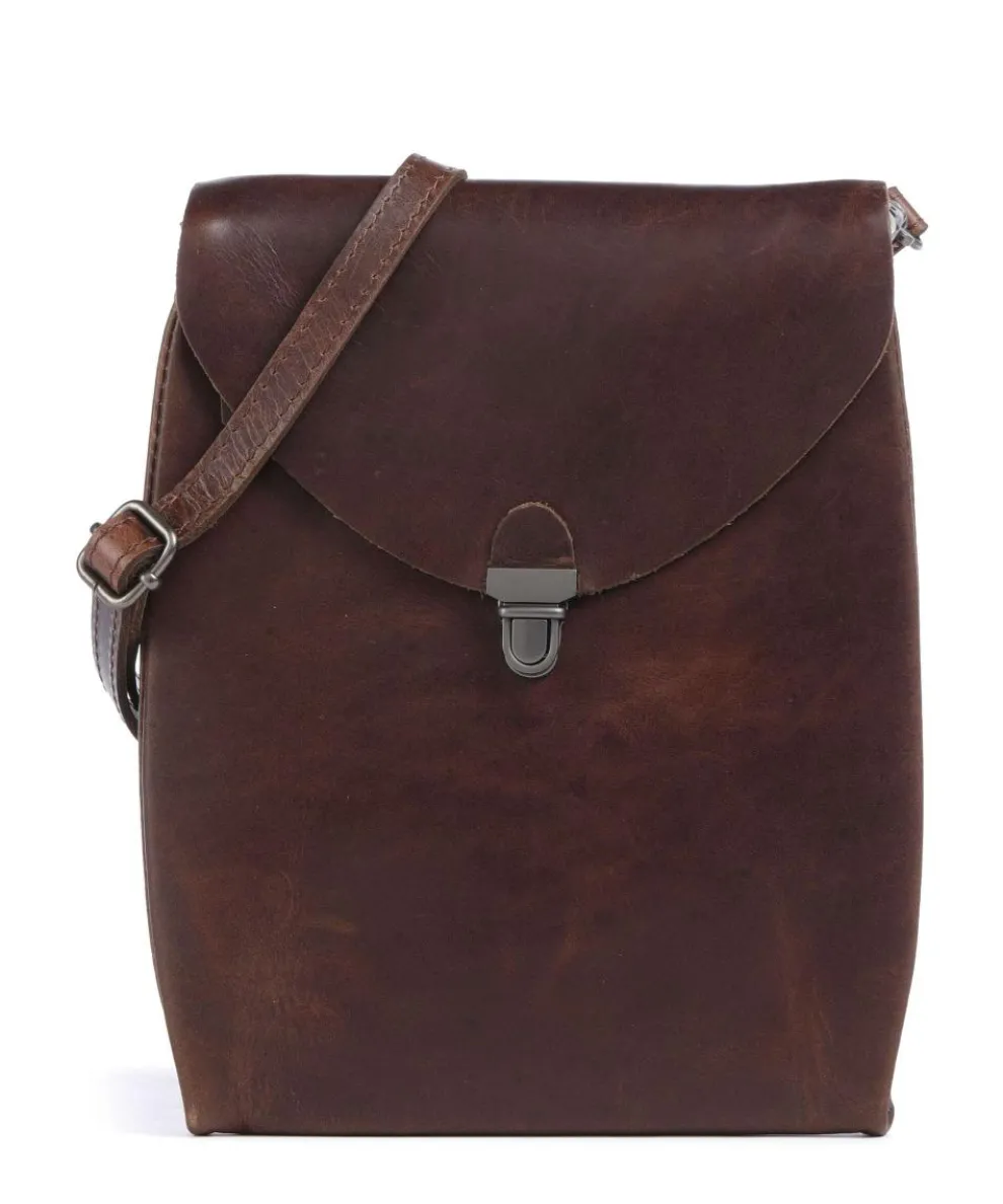 Fold Crossbody bag smooth cow leather dark brown