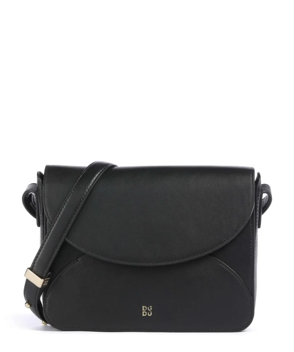 Colorful Crossbody bag fine grain leather black