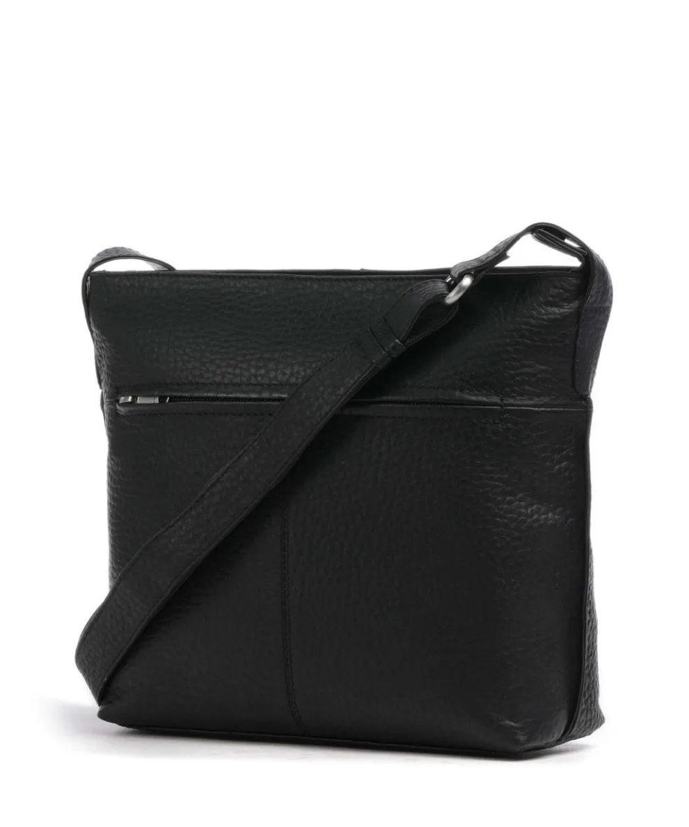 Hirsch Bianca Crossbody bag grained leather black