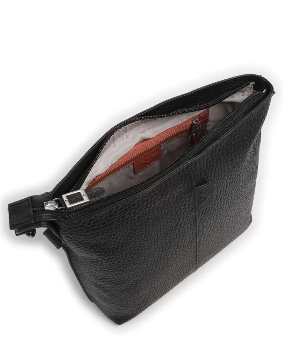 Hirsch Bianca Crossbody bag grained leather black