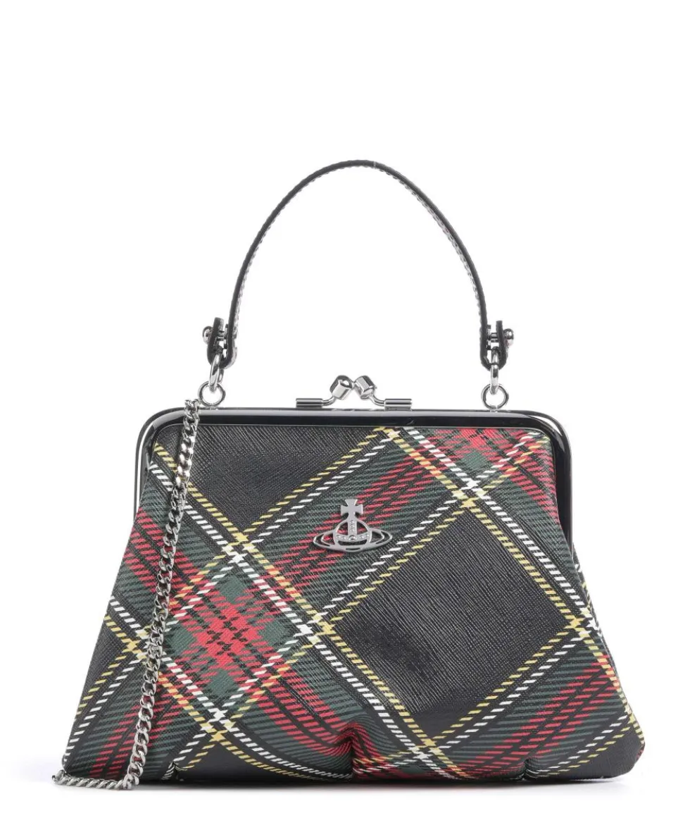 Granny Frame Saffiano Printed Handbag imitation leather multicolour