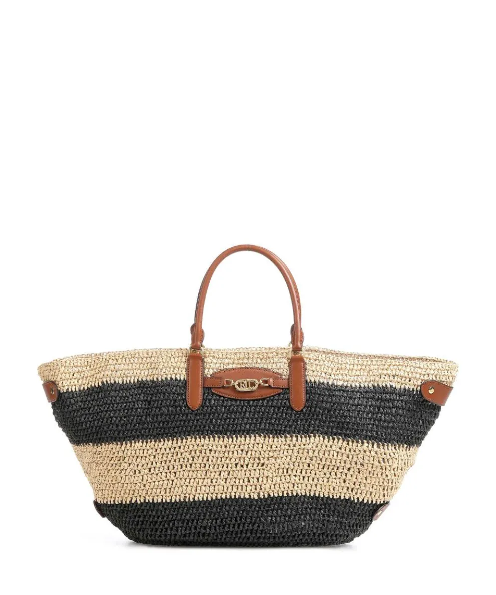 Daphney 40 Straw Handbag paper nature/black
