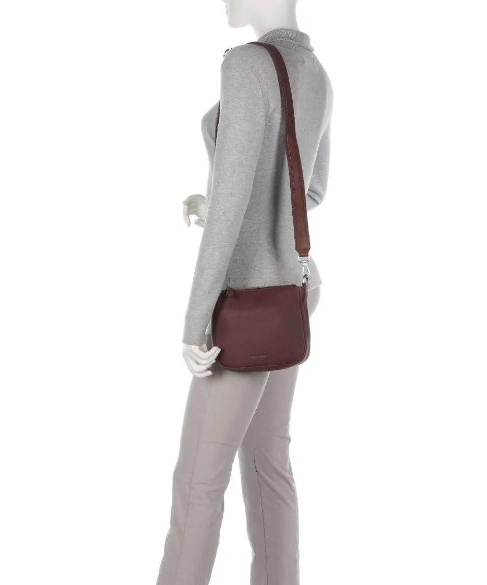 Aruba 3 Crossbody bag fine grain leather dark brown