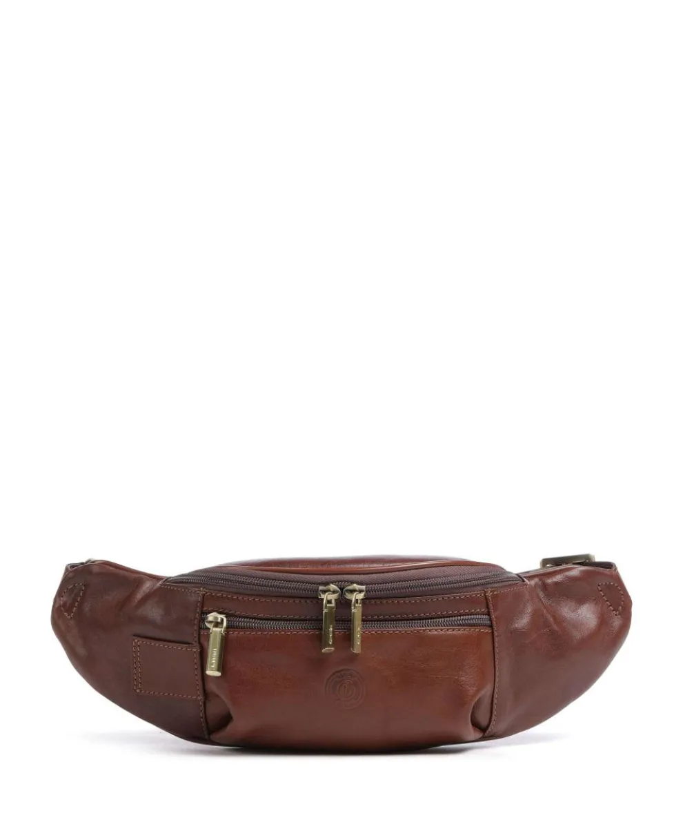Fanny pack fine grain cow leather brown