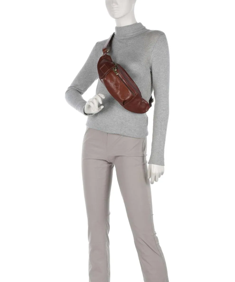 Fanny pack fine grain cow leather brown