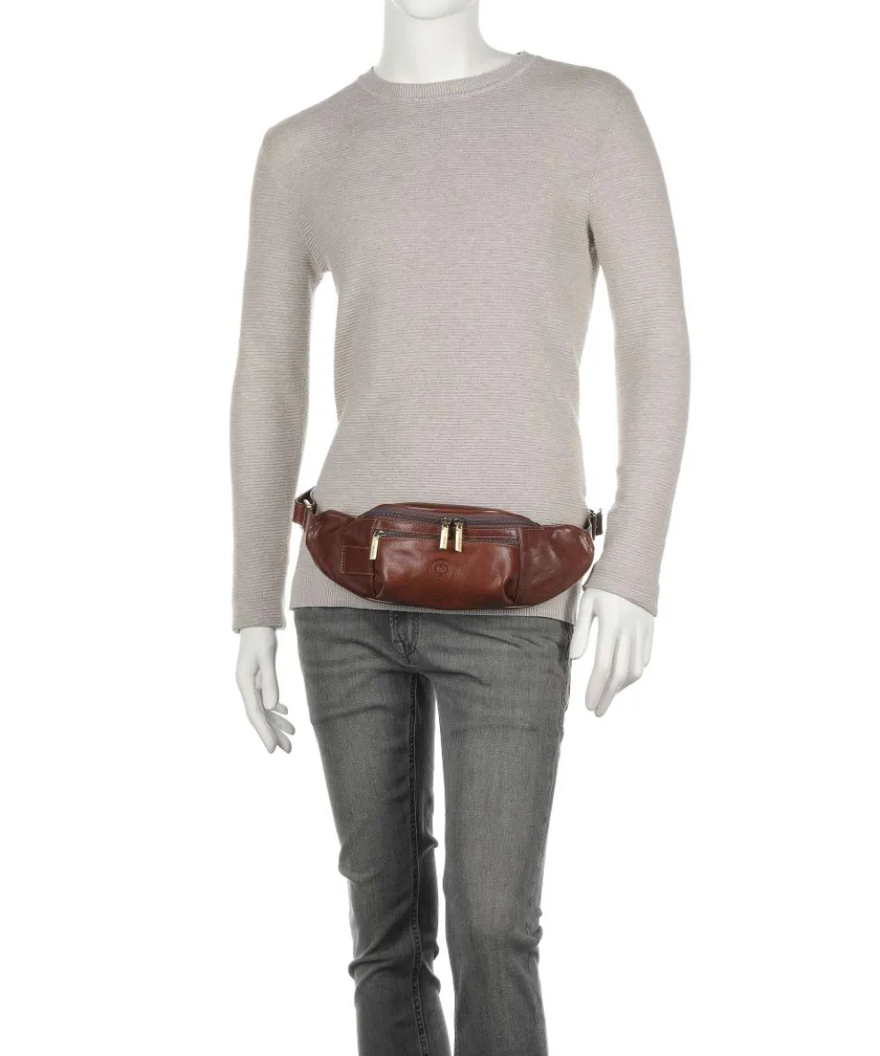 Fanny pack fine grain cow leather brown