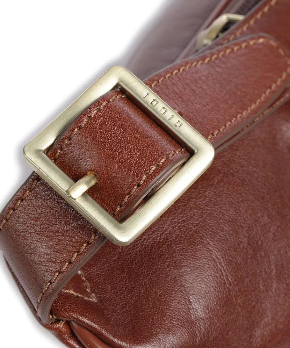 Fanny pack fine grain cow leather brown