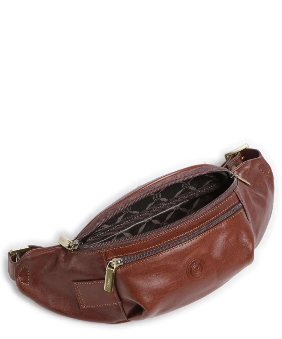 Fanny pack fine grain cow leather brown