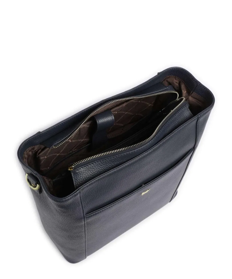 Hanna Tote bag 13″ grained leather navy