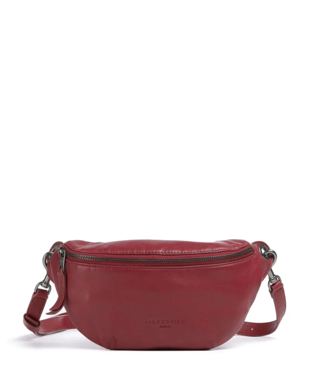 Tavia Sheep Natural Fanny pack sheepskin leather dark red
