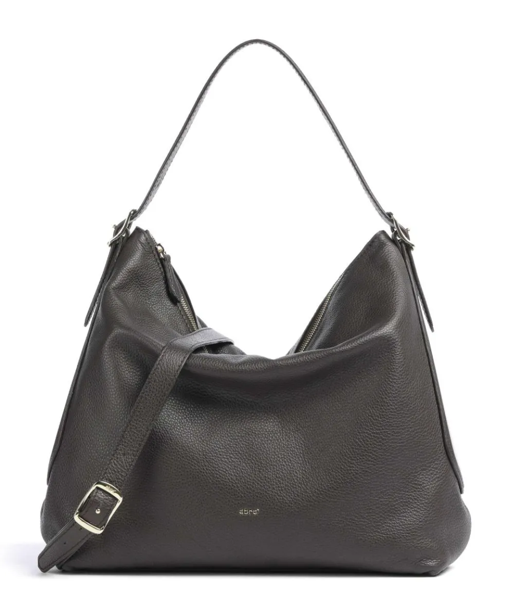 Agave Carina Hobo bag grained leather dark brown