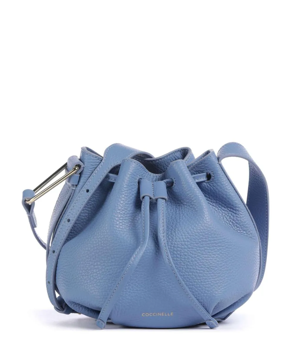 Malory Bucket bag grained cow leather blue