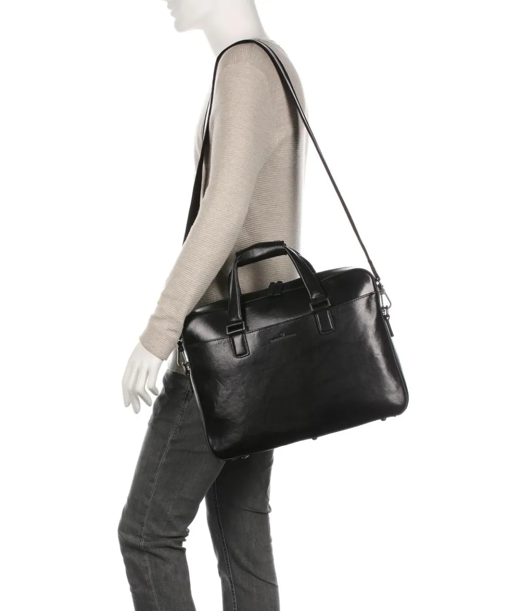 Gaucho Ted Briefcase 15″ fine grain cow leather black