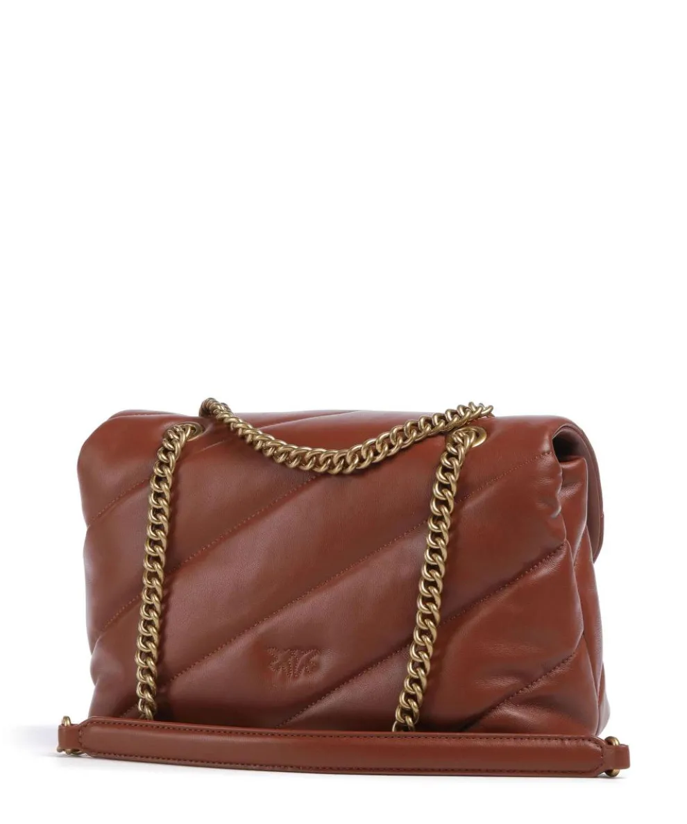 Love Puff Classic Shoulder bag sheepskin leather brown