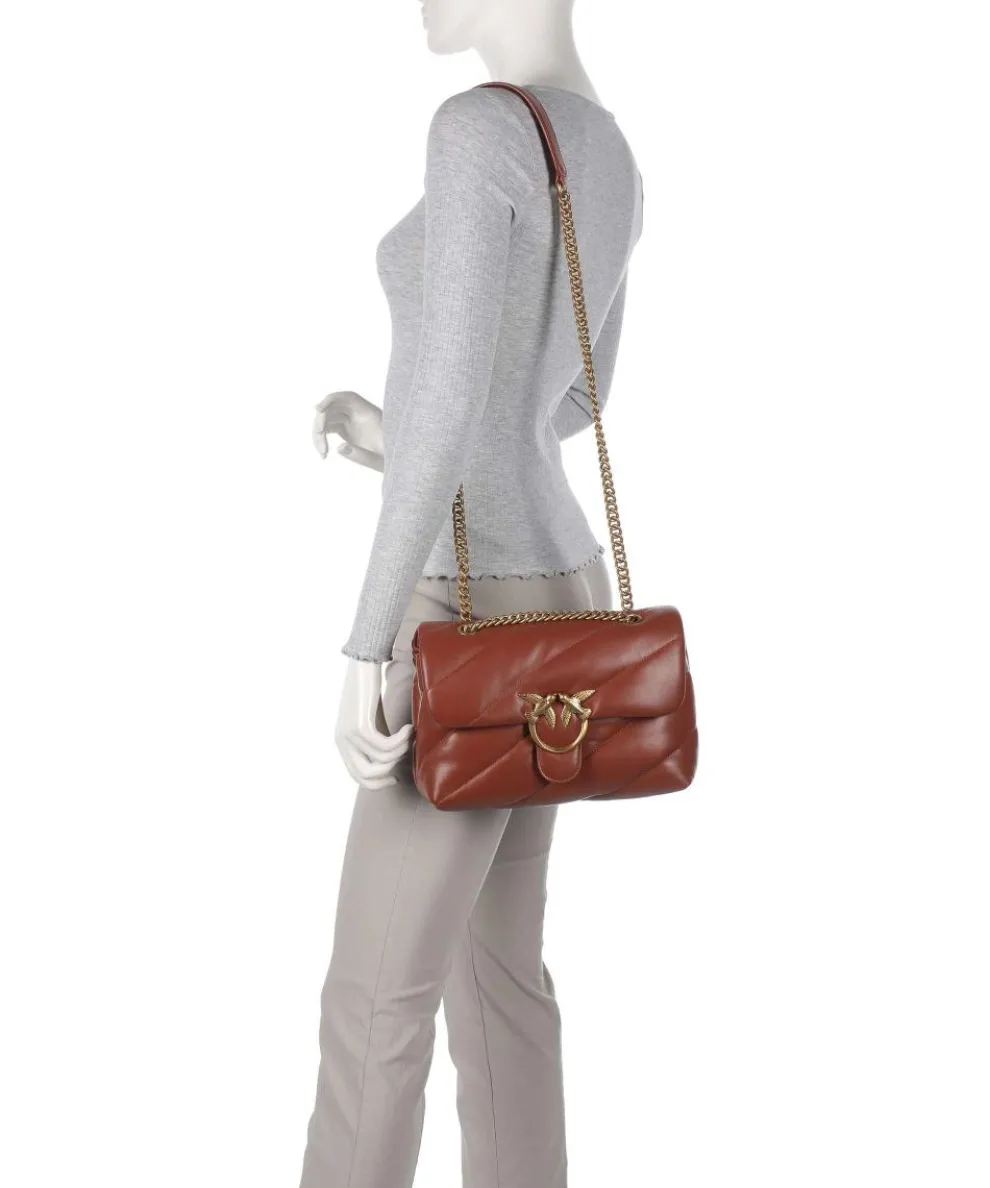 Love Puff Classic Shoulder bag sheepskin leather brown