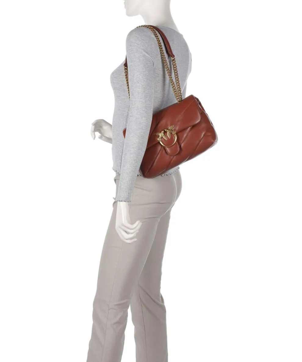 Love Puff Classic Shoulder bag sheepskin leather brown