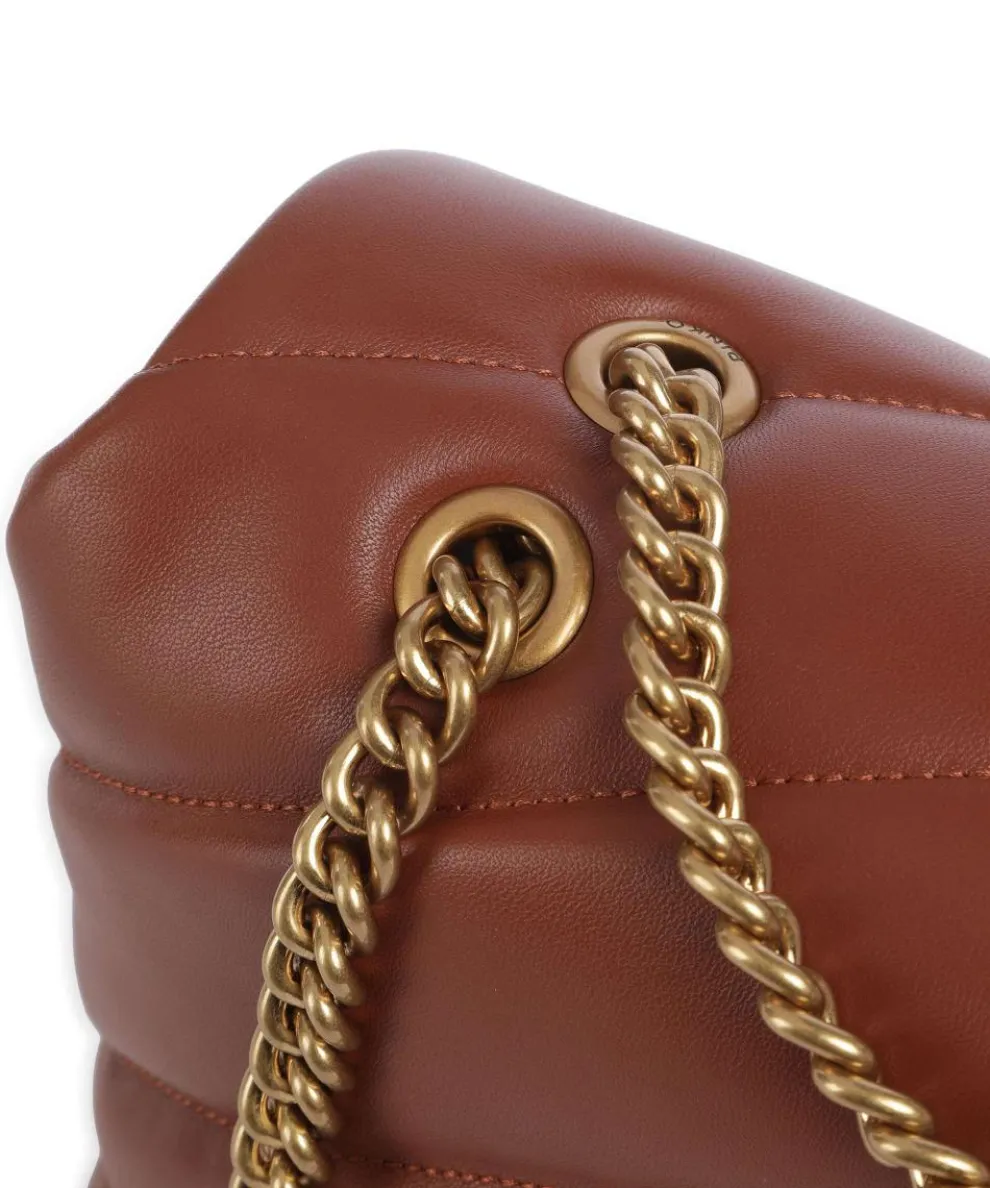 Love Puff Classic Shoulder bag sheepskin leather brown