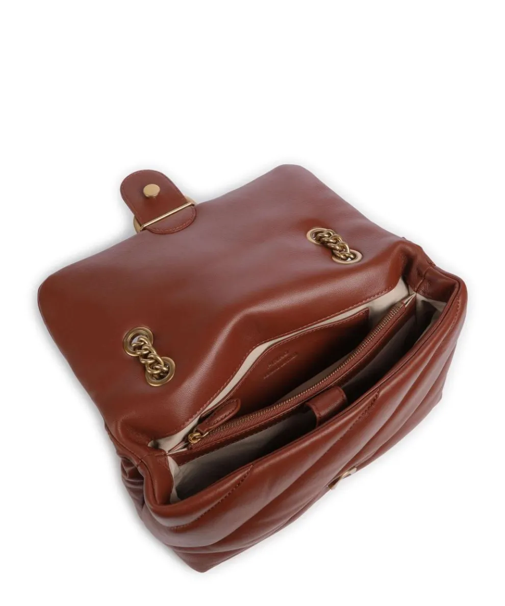 Love Puff Classic Shoulder bag sheepskin leather brown