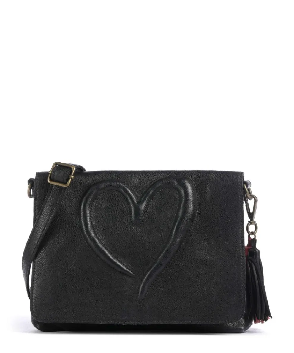 Herzweg 3 Crossbody bag grained leather black