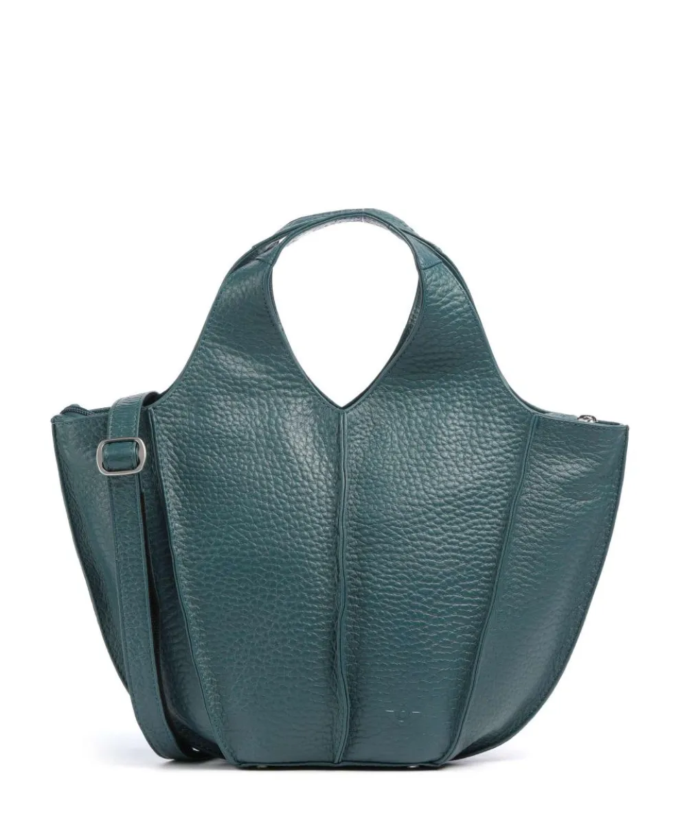 Hirsch Jela Handbag grained leather petrol